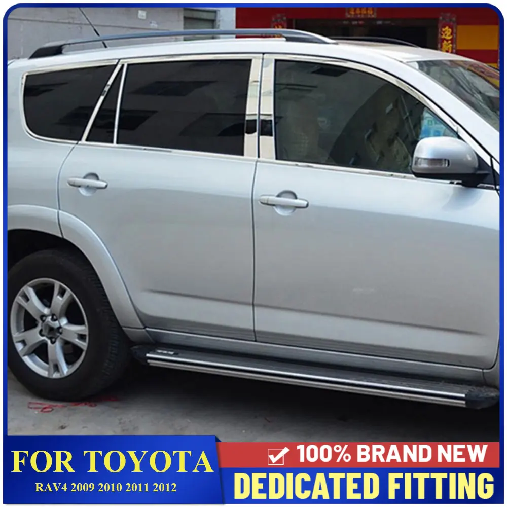 

Fit For Toyota RAV 4 RAV4 2009 2010 2011 2012 Stainless Steel Car Window Center Pillar Cover Trims Frame Car Styling 8Pcs/Set