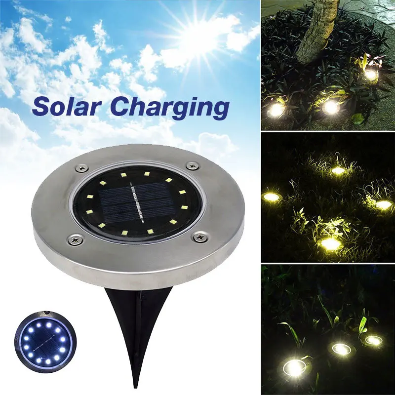 1pcs 12 LED Buried Light Ground Lamp Eco-Friendly Solar Power Path Way Street Outdoor Landscape for Garden | Лампы и освещение
