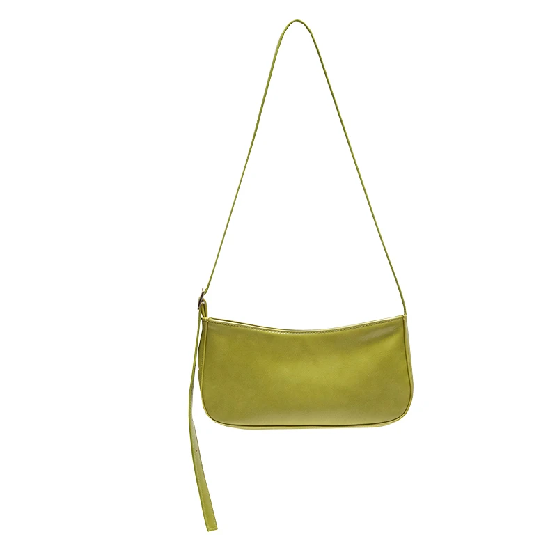 

2021 Early Autumn New Non-Mainstream Design Commuter Solid Color Wax Leather Stick Underarm Bag Shoulder Bag/Hand Bag Underarm