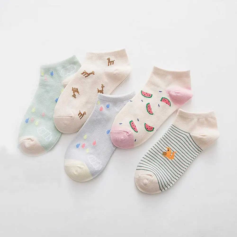 

Soft Cartoon Women Sock Slippers Watermelon Pattern Women Low Cut Calcetines Short Ankle Boat Socks Hosiery Mujer