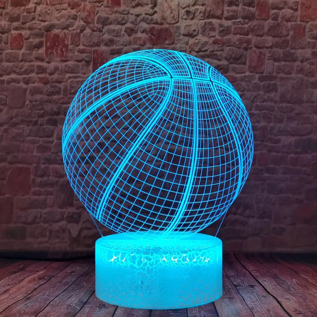 

Bastketball Sport Model 3D Illusion LED Table Nightlight Colorful Sleeping Lighting action & toy figures