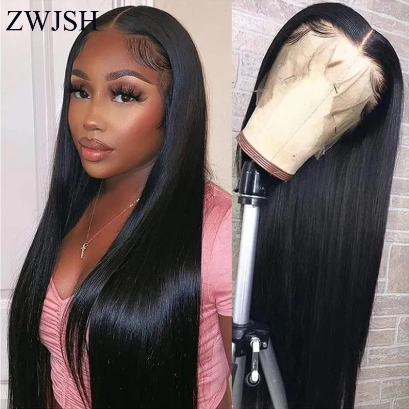 

13X4 Malaysian Straight Hair Lace Front Wig 160% Density Pre Plucked Natural Hairline Remy Human Hair Wigs for Women