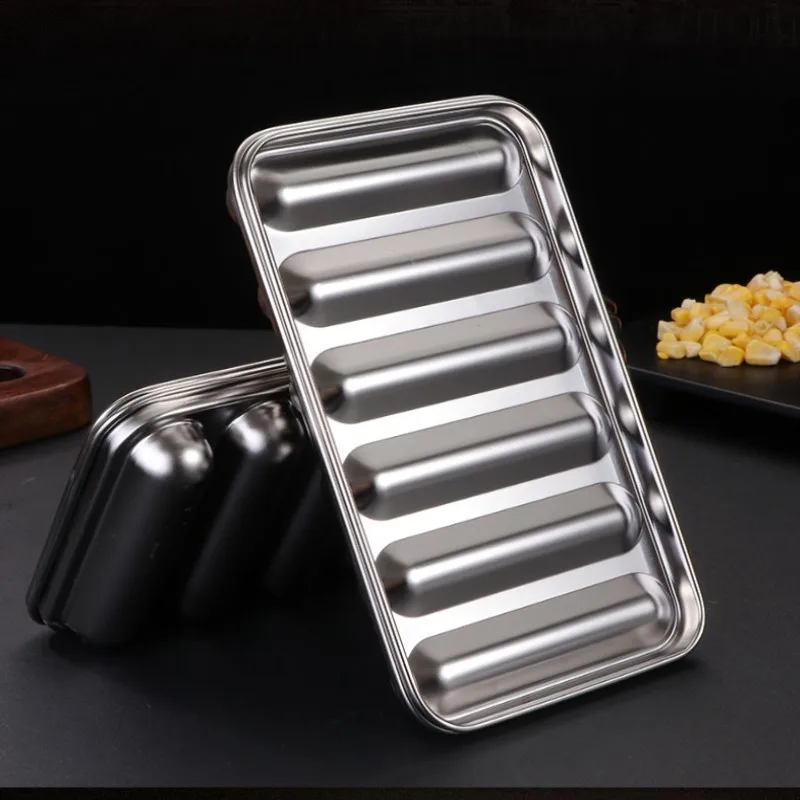 

Sausage Makers Silicone Mold DIY Hot Dog Handmade Ham DIY Stainless Steel Sausage Mould 6 Grid Kitchen Gadget Baking Tools