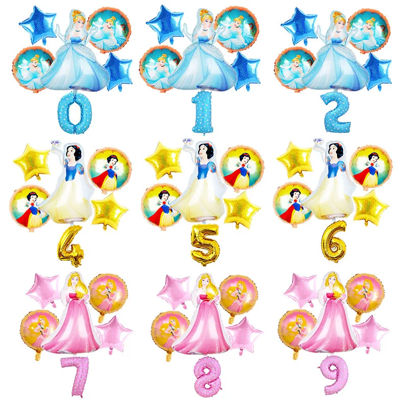

Disney Princess Balloon Set Cinderella Snow White Sleeping Beauty Girl Birthday Party Decoration Wedding Supplies Helium Balloon