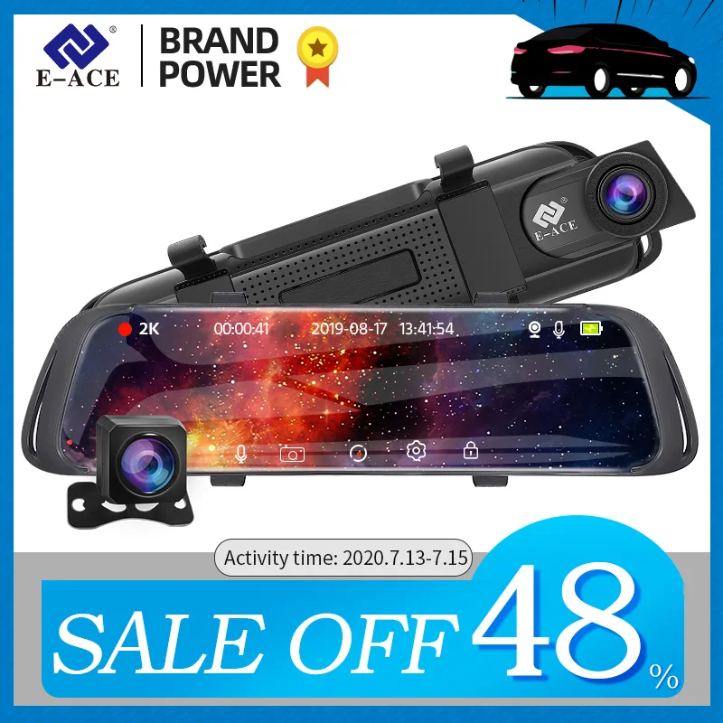 Оригинальный зеркальный видеорегистратор AZDOME 10 &quotна весь экран с LDWS &amp FCW