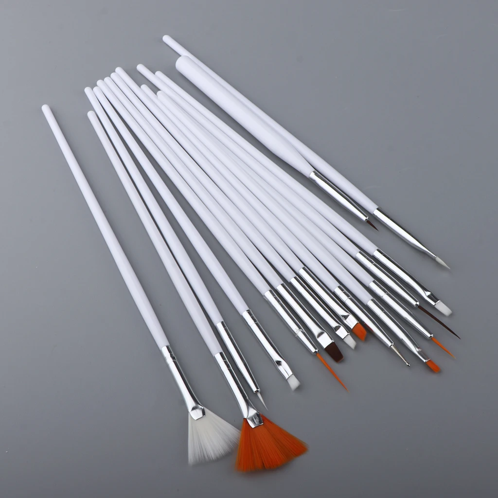 Набор инструментов для маникюра из 37 предметов кисточка лайнер нейл арта 15x + перо