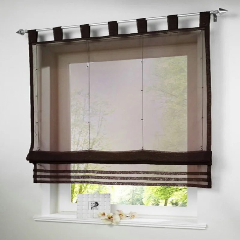 

Roman Kitchen Short Tulle Curtain Translucidus Curtain Sheer valance Screening Panel for Bedroom Balcony Kitchens Window
