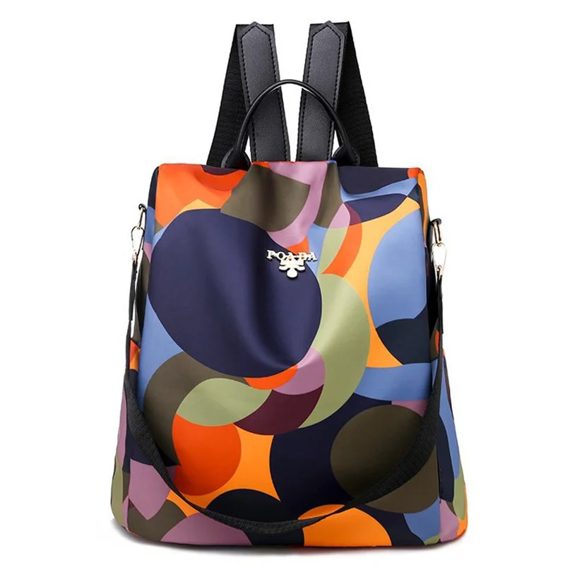 

Fashion women's backpack 2020 new Korean women's bag college student bag high quality contrast color Oxford cloth travel bag