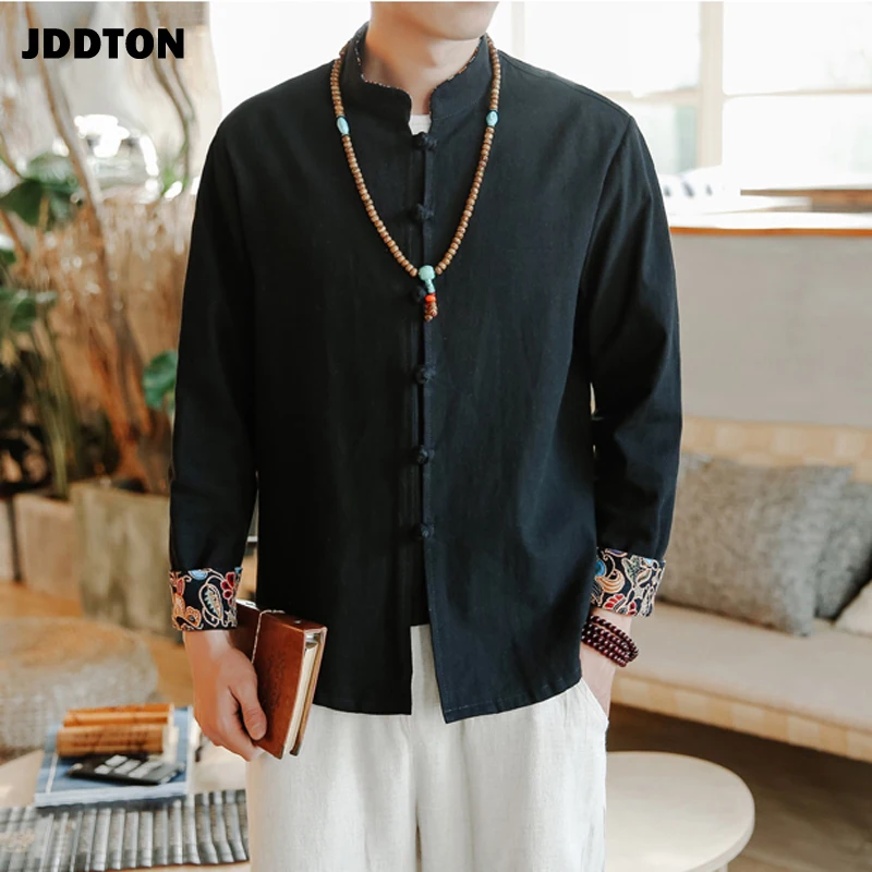 JDDTON новинка мужские хлопковые льняные повседневные свободные рубашки в