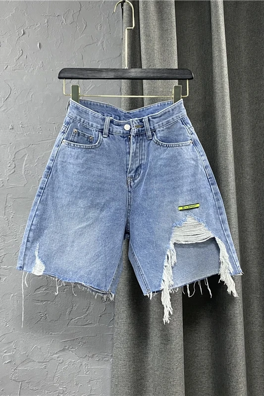 

2021 New Summer Black Denim Shorts Women's Fashionable High Waist Jeans Pants Slim Pants Bottoming Hot Pants