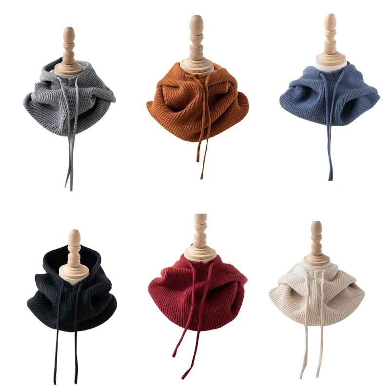 

Женский осенне-зимний длинный теплый съемный шарф с капюшоном в Корейском стиле