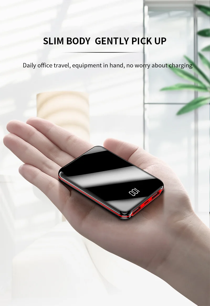 ROCK Min 10000 мАч Внешний аккумулятор для xiaomi iPhone с ЖК-дисплеем, портативное зарядное устройство, внешний аккумулятор, внешний аккумулятор, быстрая зарядка