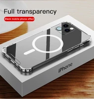 transparent mobile phone case magnetic case for iphone 12 pro max shockproof case protective cover shell for iphone12 mini 12pro