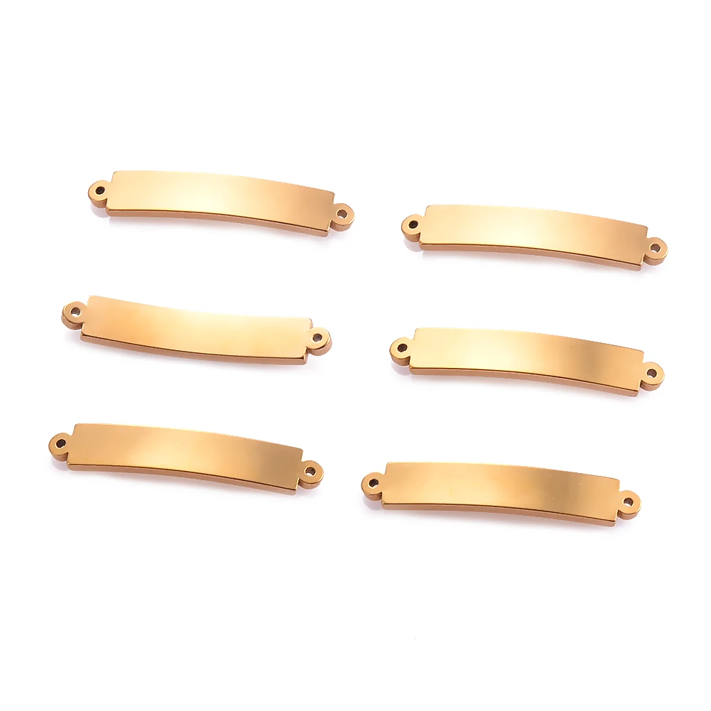 Пустые штампованные браслеты из нержавеющей стали прямоугольные метки 20 шт.