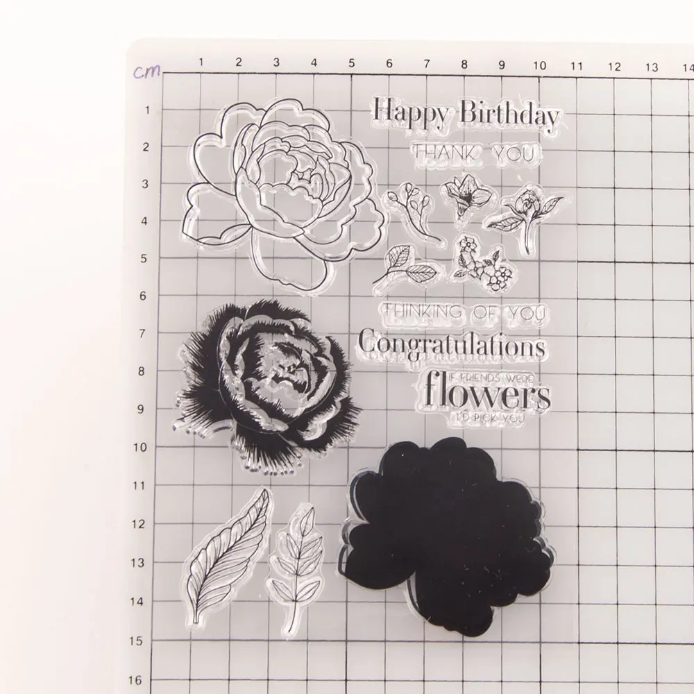 Многослойные цветы поздравляем слова прозрачные штампы для сделай сам