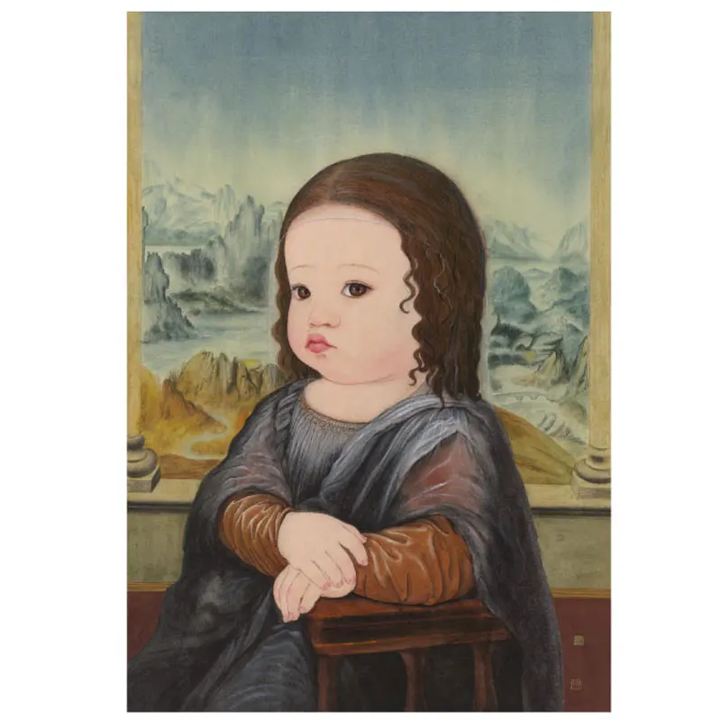 

Cute Patches Funny Mona Lisa Patch Stripes for Clothes Baby Thermo Stickers Iron on Transfers for Clothing Appliques Brand Patch