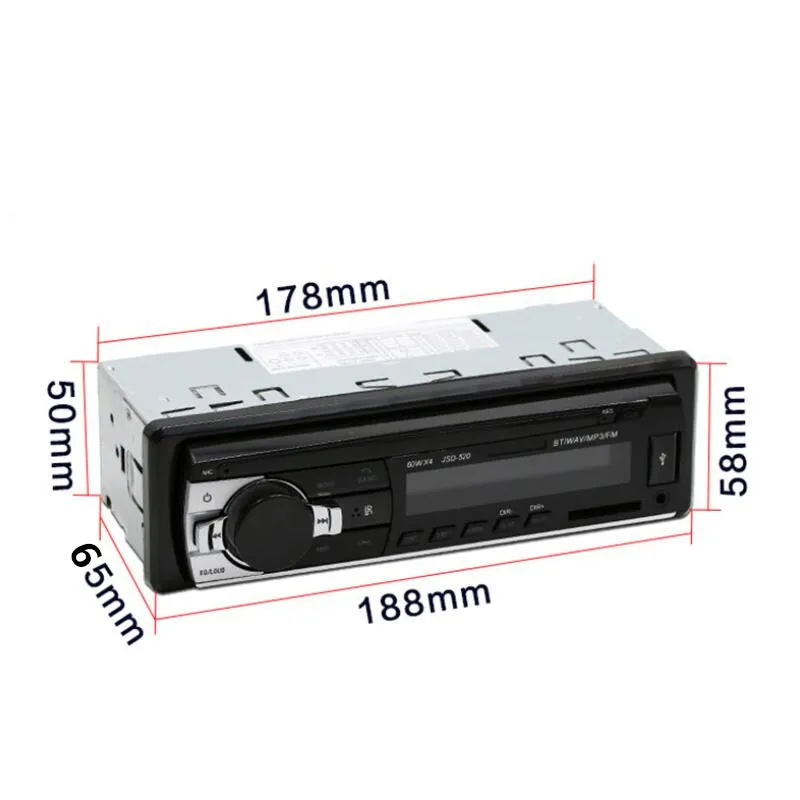 1 DIN автомобильный стереоприемник радио Bluetooth MP3-плеер 12 В 60 Вт x 4 FM аудио музыка с