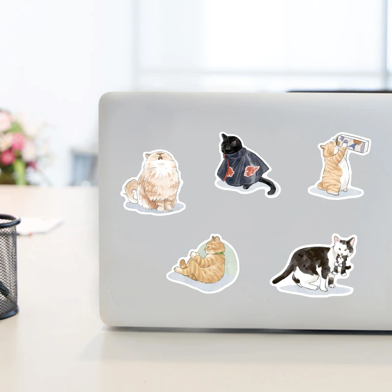103050pcs cute cats animal cartoon stickers graffiti decals phone scrapbook diary laptop bike car waterproof sticker for kids free global shipping