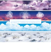 4 pcslot sky cloud fireworks snow scenery text decorative washi tape