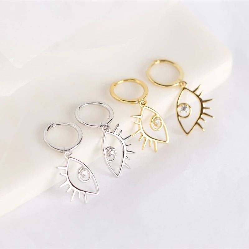 Серьги подвески в виде абстрактных глаз женские серебро 925 пробы|Серьги-подвески|