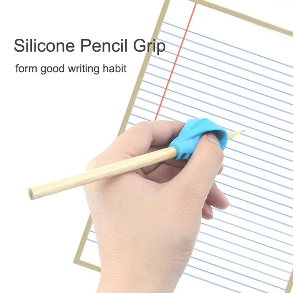 

6Pcs Two-finger Grip Silicone Baby Pencil Holder Learn Writing Tools Writing Pen