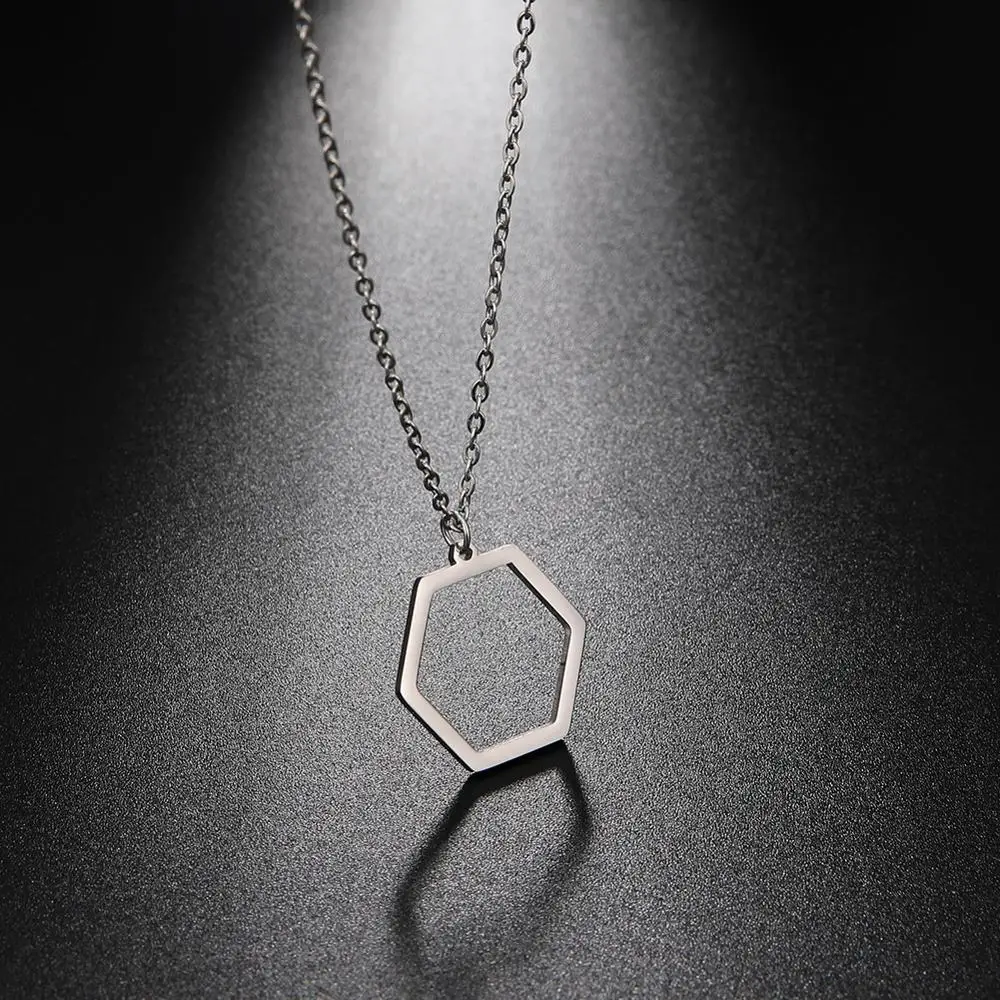 Ожерелье моя форма шестигранное геометрическое из нержавеющей стали 316L ожерелье