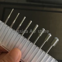 40pcs 1 6mm electric mill rotating burr round head cylinder diamond grinding head engraving machine jade carving abrasive tools