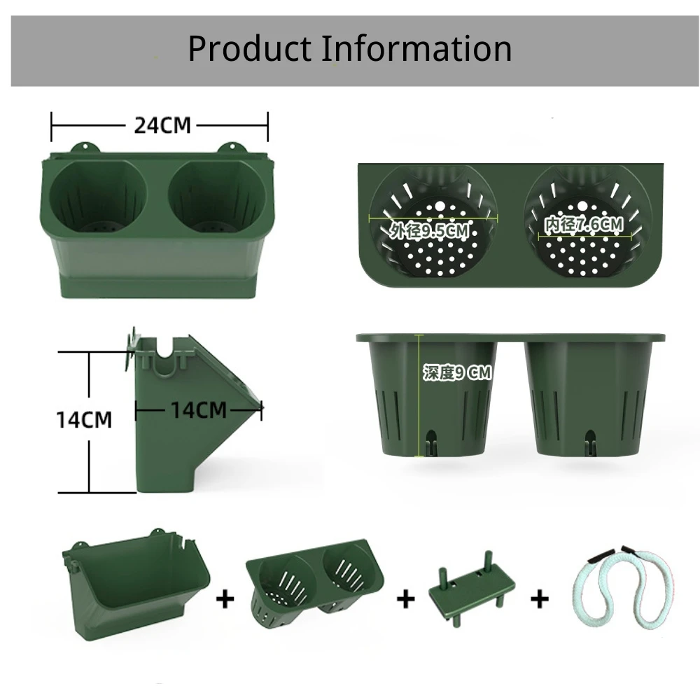 Самополивающийся цветочный горшок Штабелируемый настенный пластиковые горшки