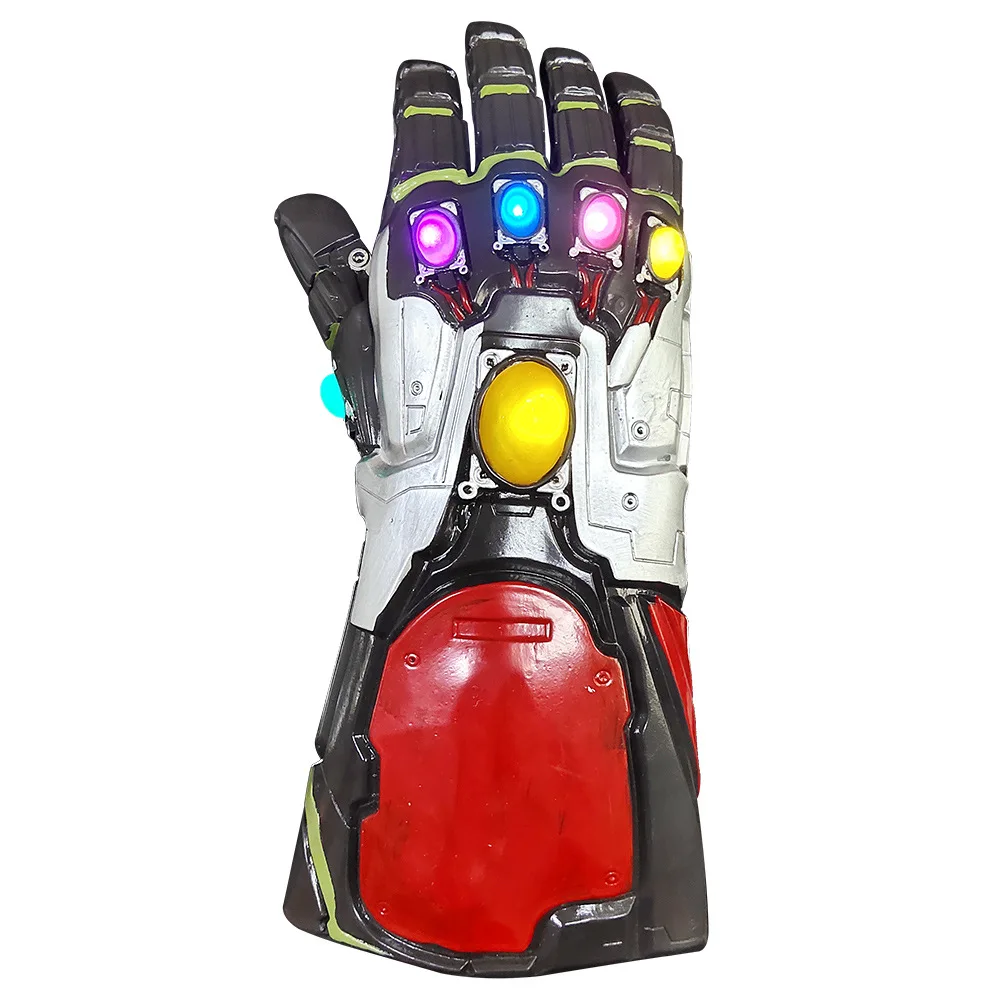 Светодиодный Мстители, эндигра супергерой, Железный человек, Tony Stark Thanos, бесконечность, камень, косплей перчатки со светодиодами, латексная ручная перчатка, реквизит для косплея