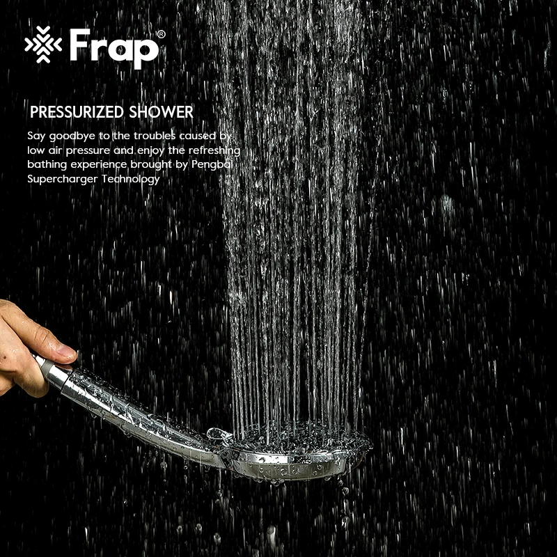 

Frap 1PC Pressurized Nozzle Shower Head Bathroom Accessories High Pressure Water Saving Rainfall ABS Chrome Shower Head Y072