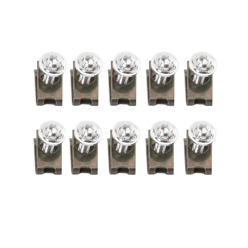 10 шт. 6 мм Универсальный мотоцикл обтекатель тела болты самокат гайки Болты M6 Spire