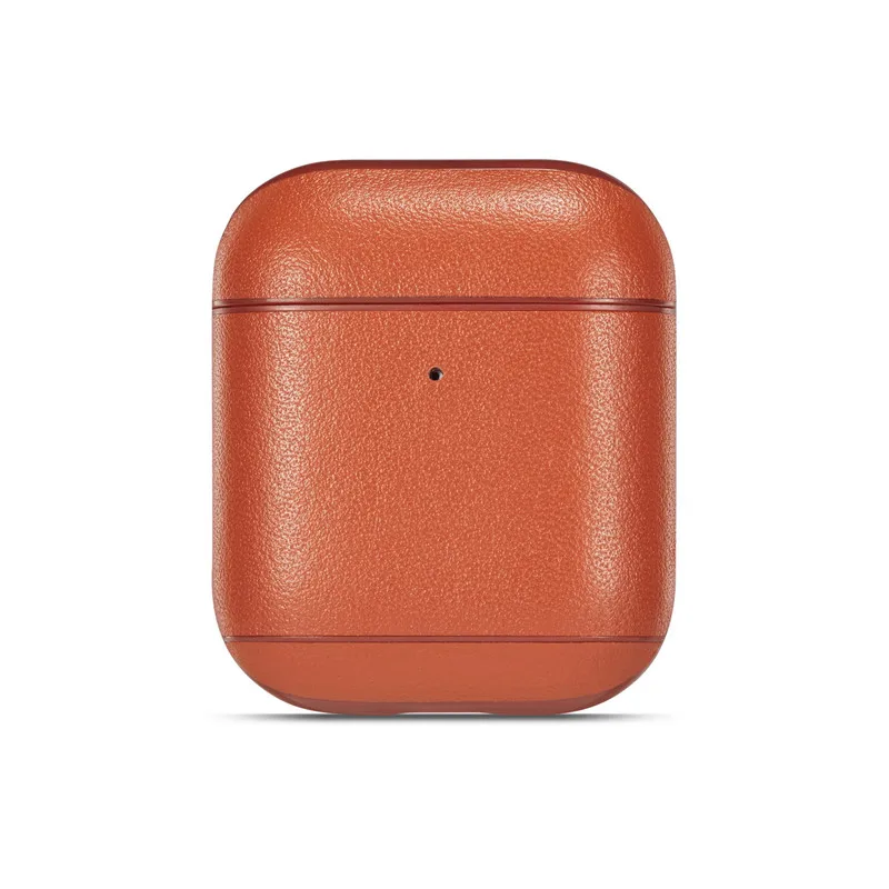 OTTWN цветной кожаный чехол для наушников для airpods1 2 Простой чистый цвет беспроводные bluetooth наушники защитная крышка для airpods - Цвет: BN