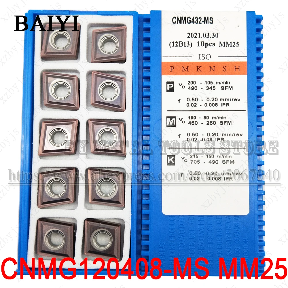 

10PCS CNMG120408-MS MM25 CNMG120408 MS MM25 Turning Tools Lathe Cutting Tools CNC Carbide Inserts For stainless steel