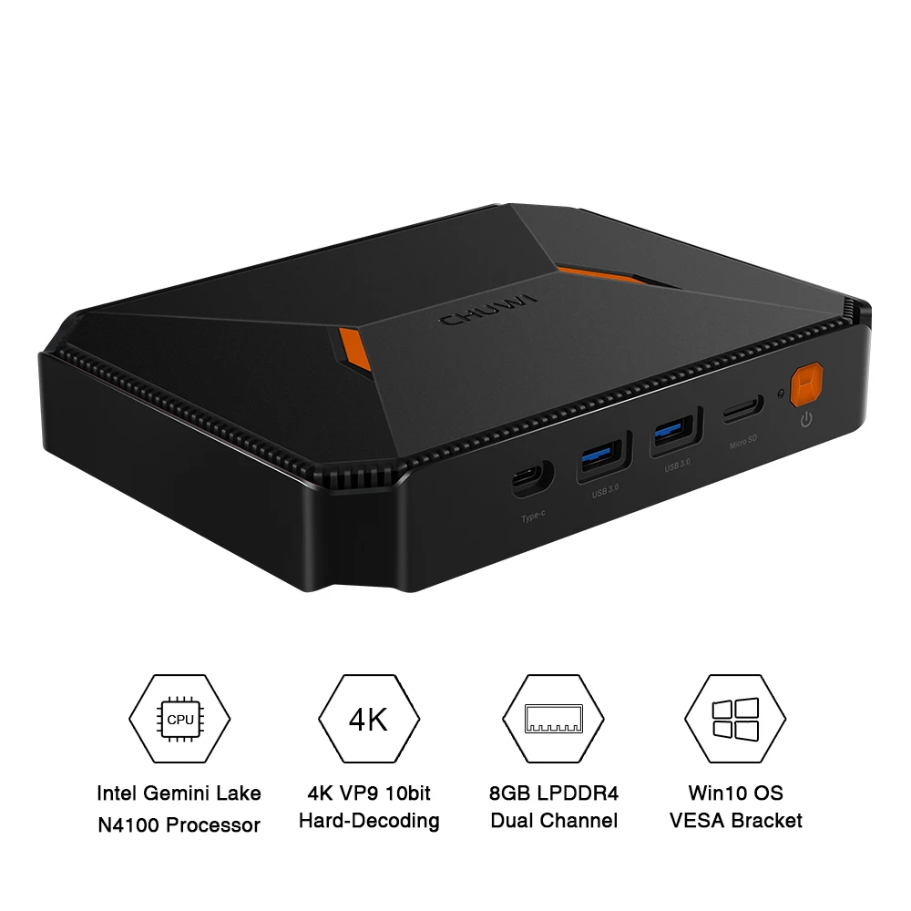 CHUWI HeroBox Intel N4100 4 ядра мини ПК 8 Гб Оперативная память 256GB SSD Windows 10 настольный