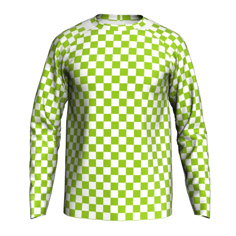 

Рубашка для мотокросса с длинным рукавом, дышащая Спортивная кофта в клетку, с защитой от пота, для езды на горном велосипеде, для мужчин и же...