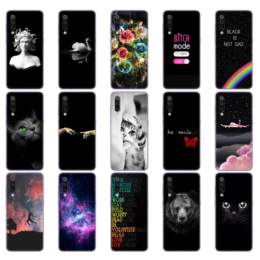 case for xiaomi mi 9 cover Cartoon Silicone Soft TPU Cover For Mi9 SE Case Phone Shell bumper etui | Мобильные телефоны и