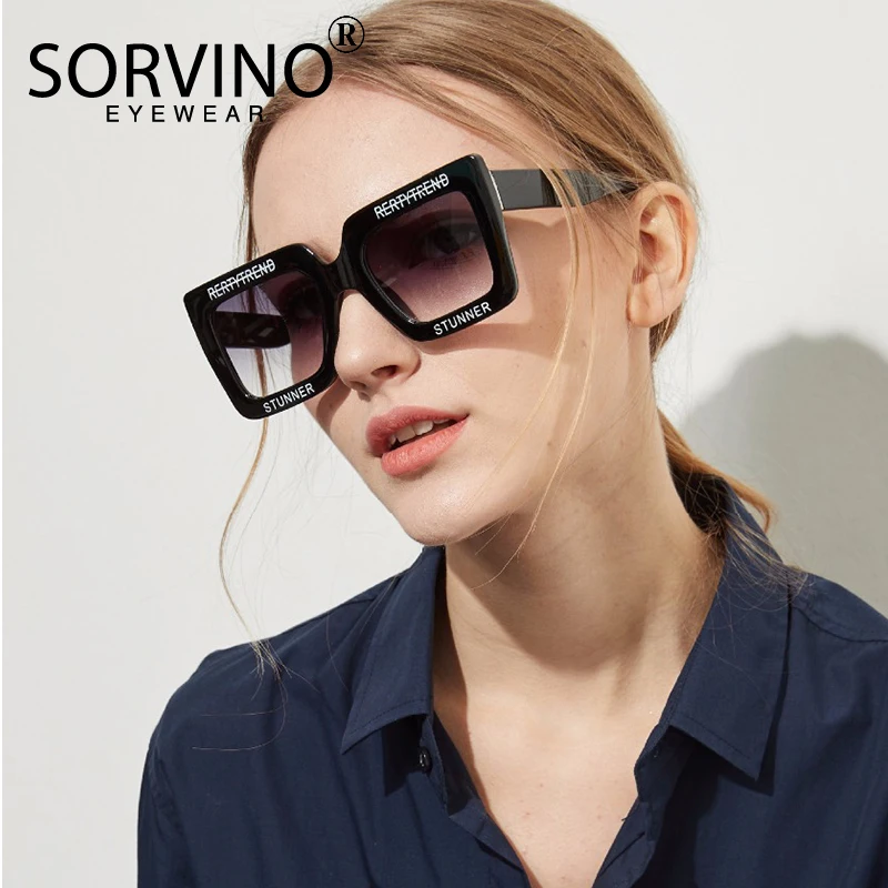 Женские дизайнерские Квадратные Солнцезащитные очки оверсайз с принтом 2020 90s