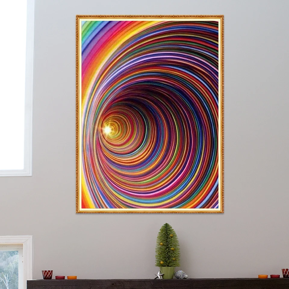 

5D DIY Diamond Painting Colorful Line Cross Stitch Kit Full Drill Embroidery Abstract Mosaic Art Picture of Rhinestones Decor