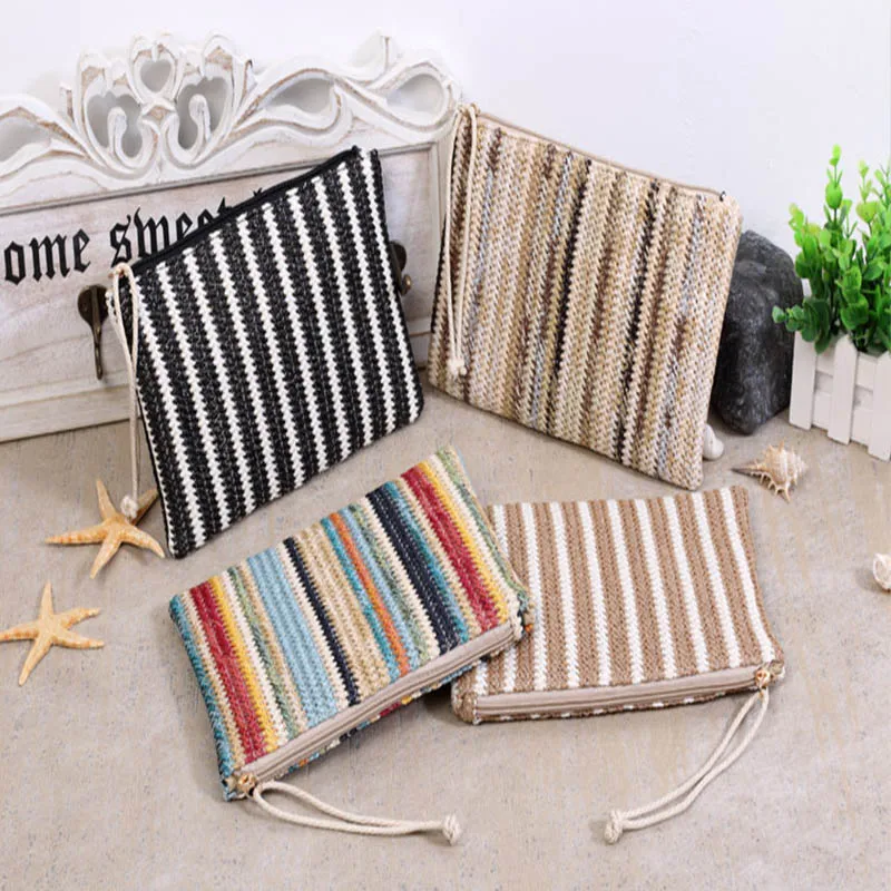 2020 летняя новая полосатая Соломенная Сумочка простая модная плетеная женская