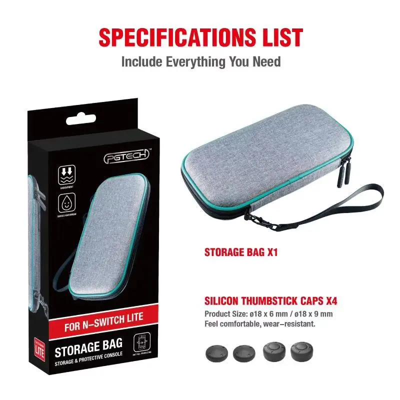 Для nintendo switch lite сумка для хранения Защитный чехол + 4 шт силиконовые колпачки |