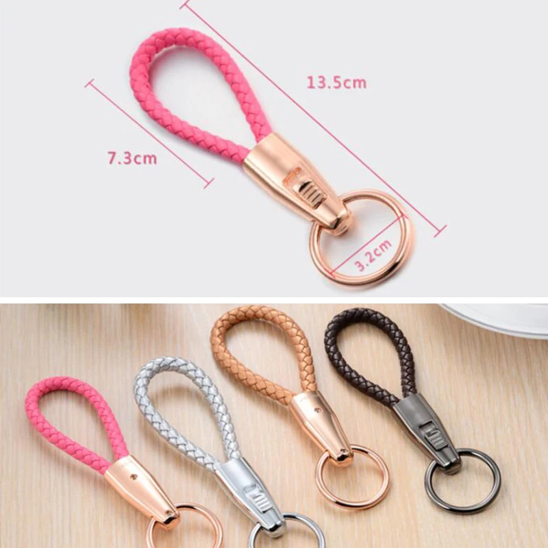 Стайлинг автомобиля плетеный веревочный брелок металлический подвесной деловые