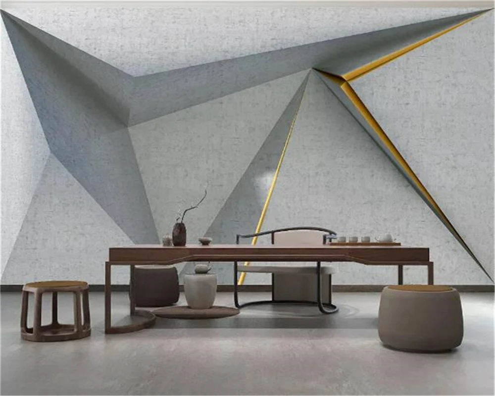 Пользовательские 3d TGeometric обои бетон Золото HD Печать Гостиная спальня фон настенная живопись обои