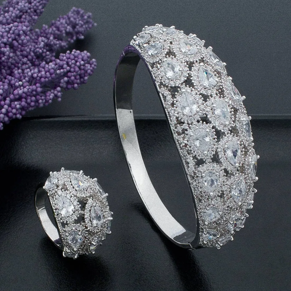 Роскошный браслет ModemAngel в виде капли воды с геометрическими фианитами класса ААА