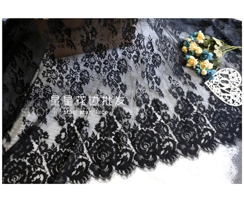 Кружевная ткань ширина 3 м 1 черно-белая сетка кружевная сделай сам на платформе -