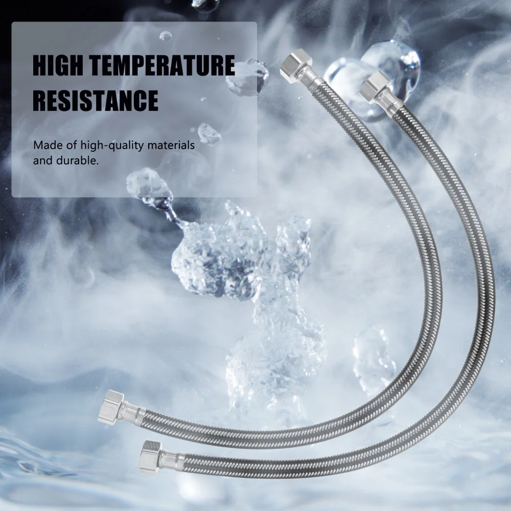 

2pcs 50cm Connector Hose Stainless Steel Braided Water Supply Line