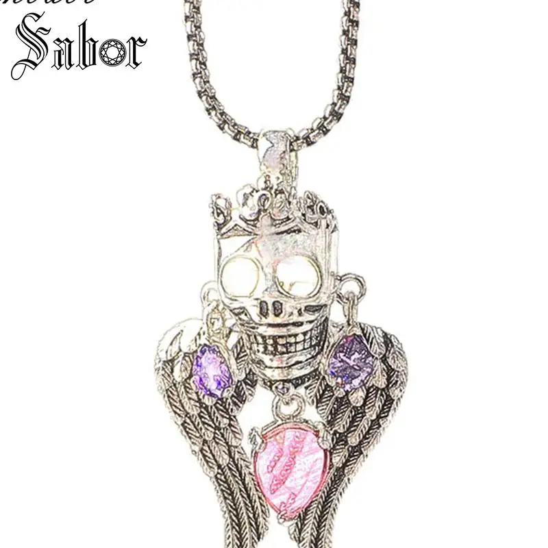 Цепочка с подвеской звеньем ожерелье в виде черепа короля подарок для женщин