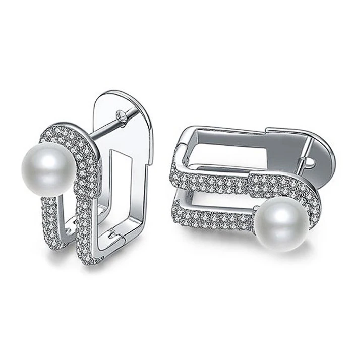 Huitan Новое поступление женские серьги с искусственным жемчугом креплением