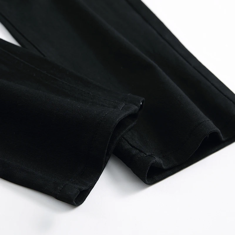 Потертые мужские джинсы модные микро-эластичные маленькие прямые молодежные