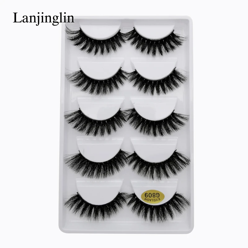 G809 10 boxes LANJINGLIN 10 коробок/лот норковые ресницы натуральные длинные накладные ресницы ручная работа Мягкие 3d норковые ресницы макияж Искусственные ресницы G803 - Цвет: G809 10 boxes