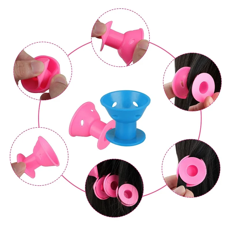 

10/30/40Pcs Ladies Womens DIY Magic Hair Curlers Rollers Silicone No Clip Formers Styling Curling Tool